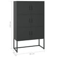 thumbnail image 4 of vidaXL Highboard Black 80x35x135 cm Steel, 4 of 5