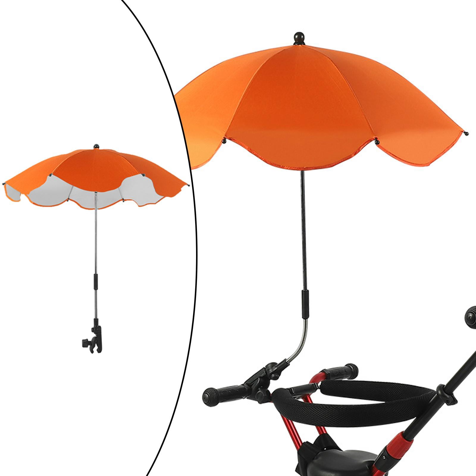 LeeQinersw Adjustable Clamp On Baby Stroller Umbrella Sun Shade Infant Buggy Pram Pushchair Orange