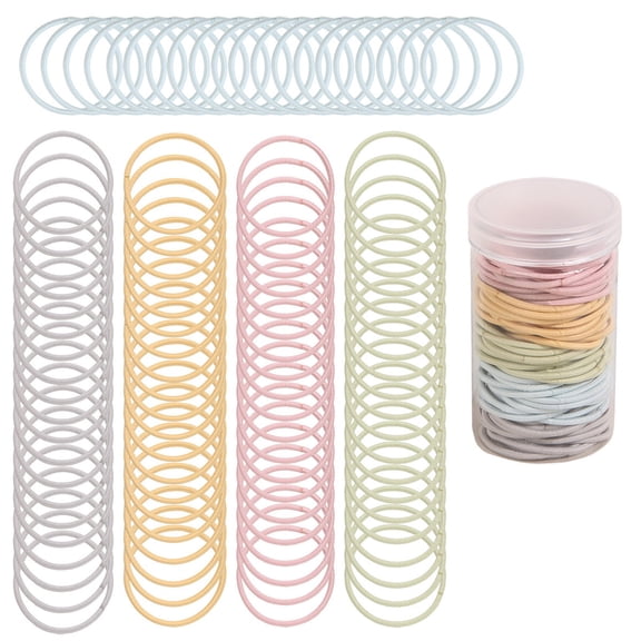 Ljudmp 100PCS/Box Hair Ties For Women Cute Hair Bands Rubber Bands For Thin Thick Hair Ponytail Holders Hair Accessories Multicolor A