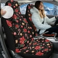 thumbnail image 2 of Garronmavis Rose Fluffy Car Seat Covers 2 Piece Front Seat Cushion Universal Protectors Lightweight Elastic Bucket Seats Cover for Women, 2 of 7