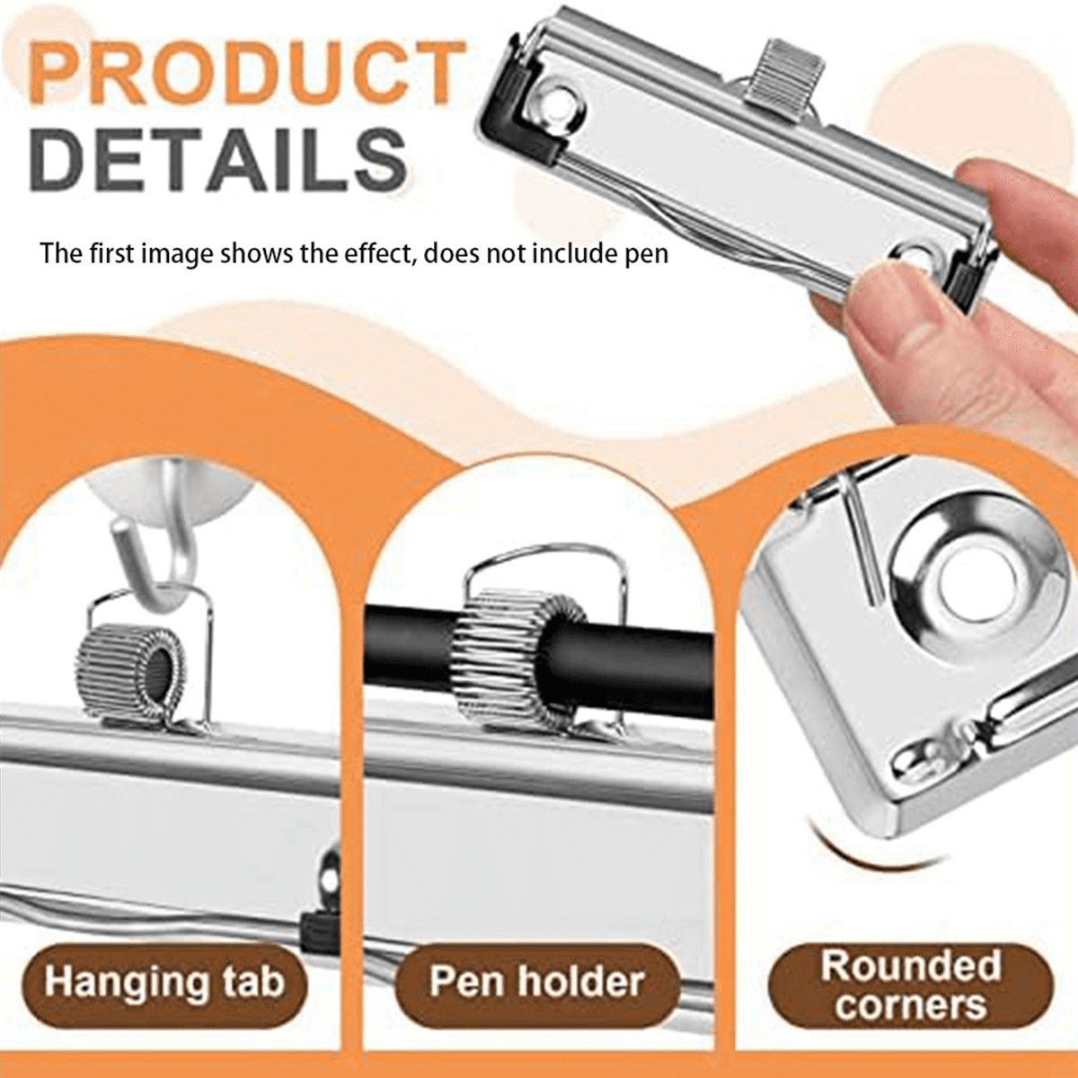 28 Pack Mountable Clipboard Clips with Pen Holder Clipboard Clips Hardware Clipboard Clamp Hardware for Office School
