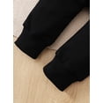 thumbnail image 5 of Newborn Baby Boy Solid Color Black Long Sleeved Top with Front Brown Pocket + Pants Set 2PCs Fall Winter Infant Outfits, 5 of 5