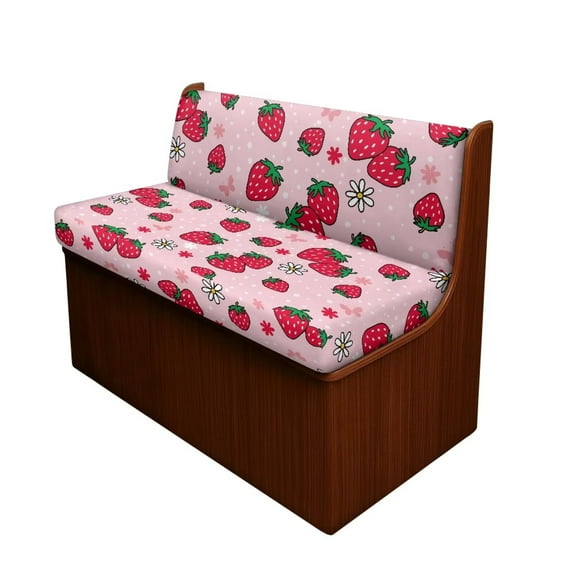 Uorisanigo Strawberry RV Dinette Cushion Covers - Stretchable RV Seat Covers Dinette Booth Set for RVs Camper Car Bench, Washable (1 Backrest Cover & 1 Bench Cover)