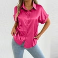 thumbnail image 5 of SWSTBBY Summer Tops for Women,Womens Tops,Women's Casual Comfortable Short Sleeved ButtonTop Blouse, 5 of 5