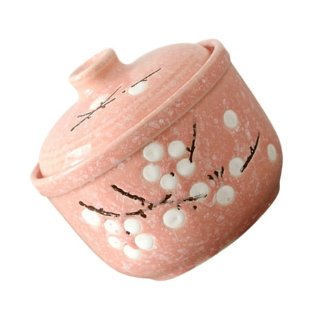 UPKOCH Pink Ceramic Soup Bowls with Lid Set Kitchen Tableware for Stewing and Serving 70oz