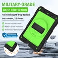 thumbnail image 5 of SUPNICE iPad 9th/8th/7th Generation Case, iPad 10.2 Case,Shockproof 360 Rotating Stand Hand Strap Pencil Holder Kids Case for iPad 10.2 inch 2021/2020/2019,Black and Green, 5 of 9
