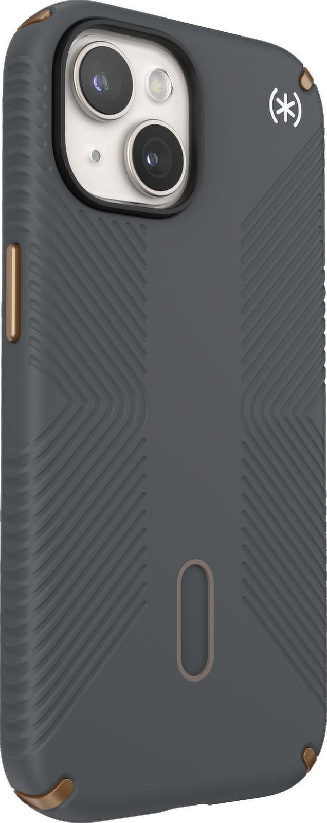 Speck iPhone 15 Case-Presidio2 Grip-ClickLock-MagSafe-6.1 Inch Phone Case-Charcoal Grey/Cool Bronze/White