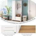 thumbnail image 5 of EUROCO 70.35" Entryway Hall Tree with Storage Bench and Coat Rack, 3 Hooks, Adjustable Shelves for Hallway Living Room Bedroom Home,White, 5 of 7