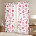 thumbnail image 2 of Homewish Kawaii Bow Dog Paw Kitchen Curtains,Lovely Pet Themed Black Out Curtains Pack of 2 (42x63 Each),Pink, 2 of 6