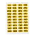 thumbnail image 2 of Etiquetas para apilar pesas Strade Fareast Limited pegatinas con números de peso de 5 a 100 kg fondo amarillo, 2 of 8