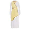 thumbnail image 2 of Oyolan Girls Long Sleeve Gown with Elegant Bell Sleeves Greek Toga Nymph Dress for Theater Play and Special Events Yellow 16, 2 of 4
