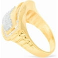 thumbnail image 3 of Floreo 10k Yellow Gold 13mm Last Supper with Cross Pave CZ Border Rectangle Ring, Sizes 5 - 13, 3 of 5