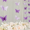 Efavormart 2 Pack 9ft Purple 3D Paper Butterfly String Banners