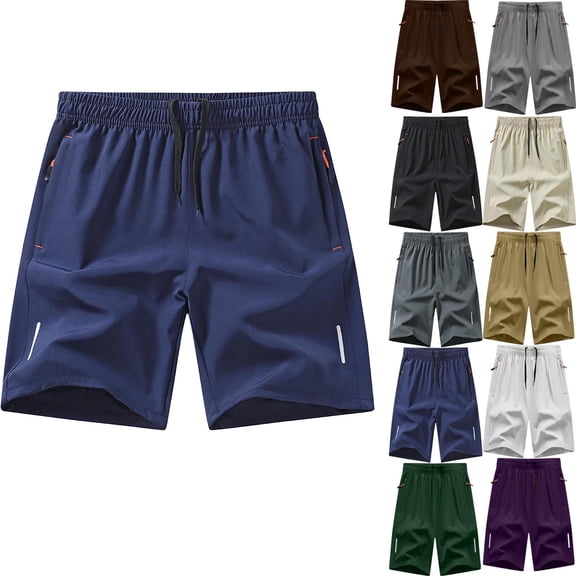 HOMADLES Men's Athletic Shorts Mens Running Shorts Quick Dry Elastic Waist with Adjustable Drawstring Basketball Shorts for Outdoor Hiking Blue Size 2XL