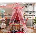 thumbnail image 2 of Bed Canopy for with Lights,Double Layer Princess Round Dome Dreamy Mosquito Net Bedding Girls Room Castle Play Tent Hanging House Decor Reading Nook Canopies(Beige Pink/White), 2 of 13