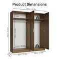 thumbnail image 3 of Madesa Armoire de Rangement à 4 Portes avec Grand Espace de Tablettes 63"L Armoire Utilitaire Placard Unité d'Organisation pour l'Entrée et la Chambre - Rustique, 3 of 10
