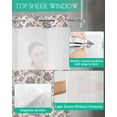 thumbnail image 4 of No Hook Shower Curtain with Snap in Liner, Vintage Purple Floral Plants Pattern Hotel Shower Curtains for Bathroom, Washable Shower Curtain Liner Set with Mesh Top Window, 66"x72", 4 of 6