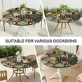 thumbnail image 7 of Pioneer Flower Floral Print Pattern Round Fitted Tablecloth with Elastic Edge,Dining Table Cover Waterproof,Outdoor Round Tablecloth for Camping,Dining,Indoor and Outdoor, 7 of 7