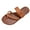 Brown, variant on Women's Strappy Flat Sandals Braided Summer Flip Flops Open Toe Casual Slides Footbed Slippers