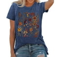 thumbnail image 2 of Womens Short Sleeve Blouses Loose Fit Tops Graphic Print Trendy 2025 Basics Crew Neck T Shirt, 2 of 5