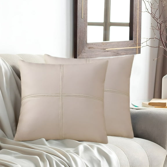 LAMIRO Decorative Throw Pillow for Couch 18x18"es Boho Bed and Sofa Accent Pillows,Indoor Decor Pillows for Living Room Bedroom,Throw Pillows Under 5$,Pack of 1,White