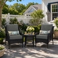 thumbnail image 3 of BPS 23x26x5 inch Outdoor Deep Seat Cushion, Water-Resistant Patio Furniture Cushions for Outdoor Chairs, Sofa, Couch, 2-Piece, Charcoal, 3 of 9