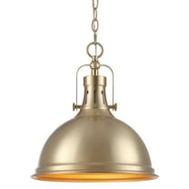 Kira Home Belle 14" Modern Industrial Pendant Light, Adjustable Hanging Height, Cool Brass Finish