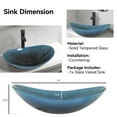 thumbnail image 5 of ELECWISH Bathroom Sink and Faucet Combo Artistic Tempered Glass Vessel Sink Basin Washing Bowl Set, Cabinet Countertop Sink with Chrome Faucet Pop-up Drain (Oval), 5 of 12