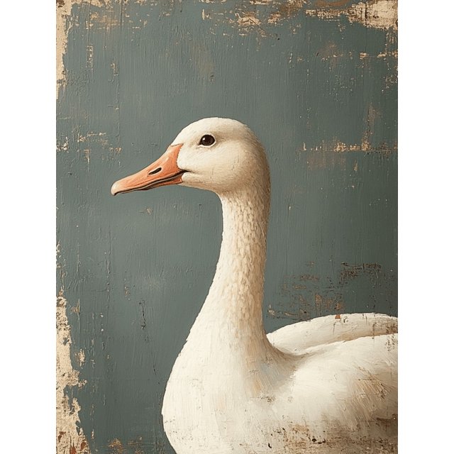 Qisvanset Framed Canvas Wall Art 12x16 Inch Goose Coquette Apartment Nursery Trendy Decor