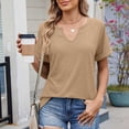 thumbnail image 6 of CAIVO Womens Tops Basic T Shirt Casual V Neck Short Sleeve Solid Color Stylish T-Shirts, 6 of 6