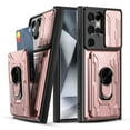 thumbnail image 3 of Innens Case with 2Pcs Screen Protector for Samsung Galaxy S24 Ultra/S24 Plus/S24 Card Slot Wallet Finger Ring Holder Cover, Pink, 3 of 18