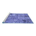 thumbnail image 2 of Ahgly Company Machine Washable Indoor Round Patchwork Blue Transitional Area Rugs, 5' Round, 2 of 4