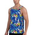 thumbnail image 2 of Gukieu Sharks Skateboarding With Palm Print Men's Quick Dry Fitness Vest, Round Neck Sleeveless Fitness Bodybuilding Top-XX-Large, 2 of 7