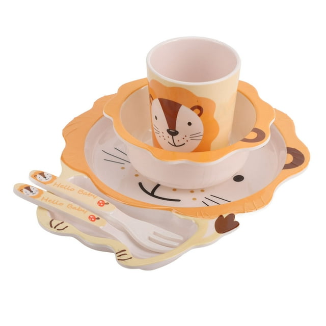 Baby Tableware Set, Lightweight Dishes Plates Set Skidproof Easy To Clean Dishwasher Safe For Outdoor