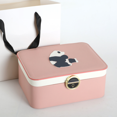 thumbnail image 4 of Jewelry Storage Box,Double Layer Jewelry Case,Jewelry Box Double Layer Embedded Jewelry Storage Case with Lock for Powder Room Bedroom Pink, 4 of 4