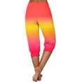thumbnail image 5 of Scyoekwg Womens Capris Lightweight Mid Waist Capris Joggers Workout Athletic Yoga Pants Summer Casual Comfy Loose Gradient Color Trendy Ladies Capris Pants (Red,XXL), 5 of 6