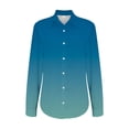 thumbnail image 4 of Button Down Shirts for Women, Comdrip Women's Gradient Printed Shirt Lapel Button Shirt Dress Shirts for Women Blue XL, 4 of 5