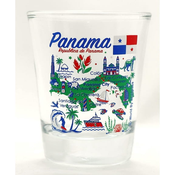 Panama Landmarks and Icons Collage shot glass