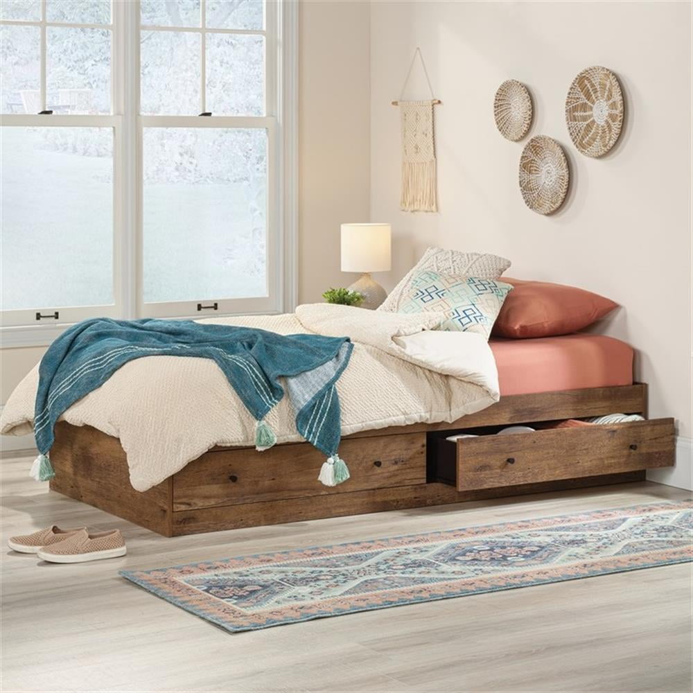 Pemberly Row Engineered Wood Mates Bed in Vintage Oak Finish - Walmart.com, image size:1000x1000