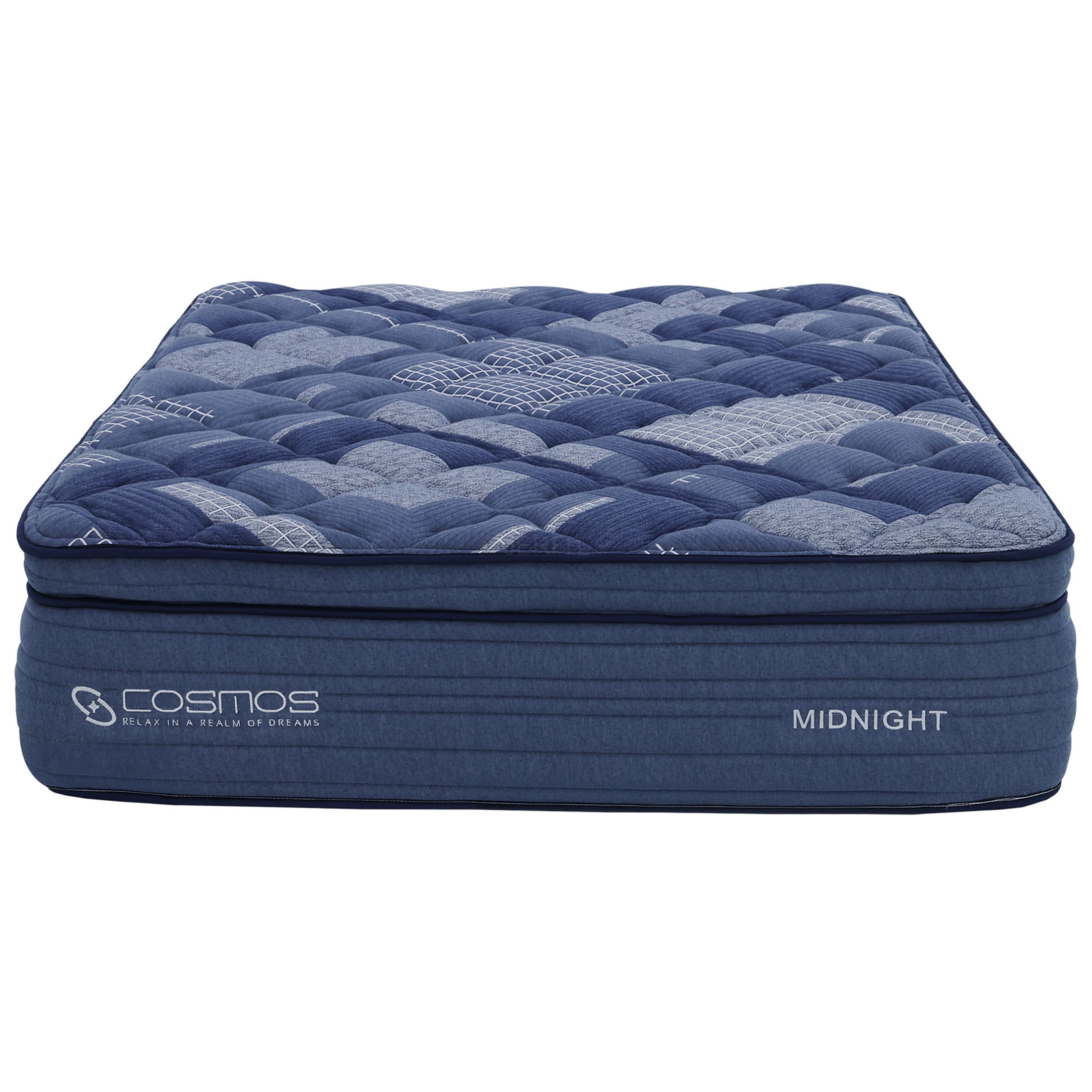 JERFIT 14 Inch King Size Pocket Coil Hybrid Mattress, Dark Blue, Memory Foam Innerspring Support, Medium Firm Feel, Rolled Compressed in a Box for Easy Setup