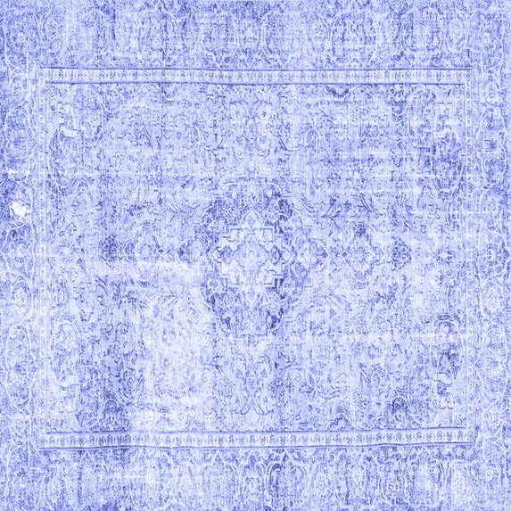 Ahgly Company Indoor Square Persian Blue Traditional Area Rugs, 7' Square