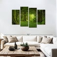 thumbnail image 3 of Elephant Stock Mossy Green Forest Wall Art - Horizontal Multi Panel Canvas - Living Room Wall Decor - Nature Multi Panel - Green And Decor - 75" x 48", 3 of 8
