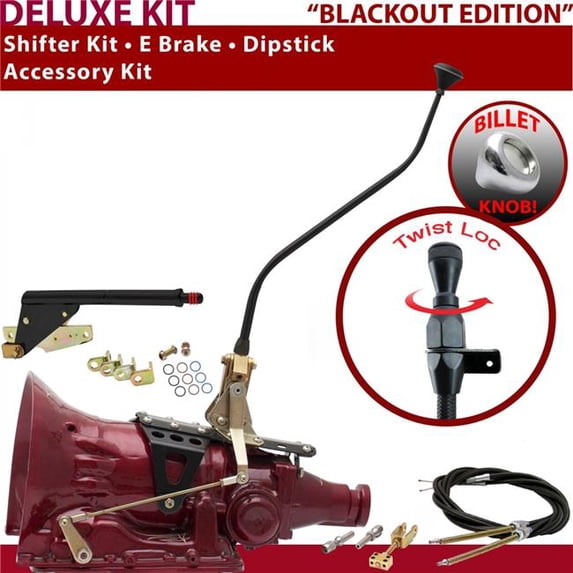 American Shifter TH400 Shifter Kit Black 23 in. Swan E Brake Cable Dipstick for F63D0
