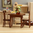 thumbnail image 4 of LShunze 1/12 Scale Dollhouse Furniture Set, Wooden Table and 2 Chairs Miniature Furniture Living Room Decor for Doll House Accessories (Three-Piece Table and Chair Set), 4 of 7