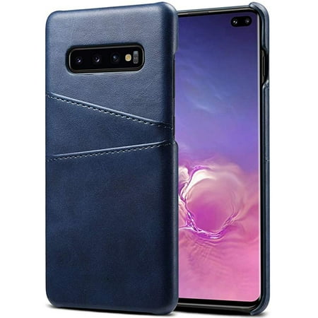 galaxy s10 plus wallet case With 2 Card Holder Slots, Premium Leather Protective Case, Shockproof Defence Anti-Scratch Bumper Cover Case for Samsung Galaxy S10 Plus (2019), Blue, (Best Cheap Mobile Phone 2019)