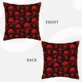 thumbnail image 3 of KLL Red Skulls Decorative Throw Pillow Covers Velvet Soft for Couch Sofa Bedroom Living Room Outdoor - 18"x18", 3 of 8
