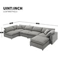 thumbnail image 2 of WILLIAMSPACE 130" Sectional Sofa Couch for Living Room, Modern Extra Large Modular 6 Seater Cloud Sofa, Contemporary Upholstered Convertible U Shaped Sleeper Sofa with Pillow, Chenille, 2 of 9