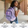 thumbnail image 4 of Aplkyhs Purple Galaxy Axolotl 4 Piece Kids Backpack Set with Lunch Bag Pencil Case and Bottle Holder School Backpack for Elementary Middle School Students, 4 of 7