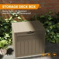thumbnail image 4 of ZYJOYY 33 Gallon Resin Deck Box, Weatherproof Outdoor Storage Box for Patio, Garden, Pool, and Yard, Lockable Waterproof Bin for Tools, Cushions, and Accessories, Olive Grey, 4 of 8