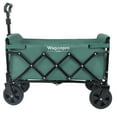 thumbnail image 3 of Expandable Collapsible Wagon with Extra Space, Portable Utility Wagon with 360° Wheels, Foldable Collapsible Wagon for Camping, Shopping, Gardening, Fishing, Supports 225Lbs, Green, 3 of 9